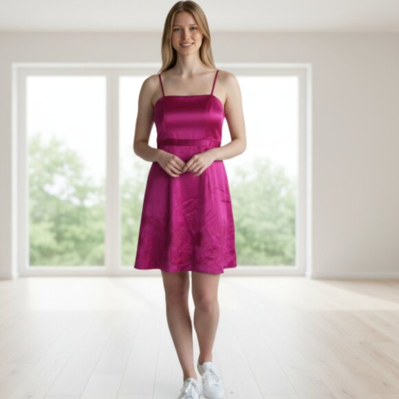 NWT Lucy Paris Women’s Cocktail Dress Sz S Crinoline Lined Adjustable Straps - Picture 1 of 13